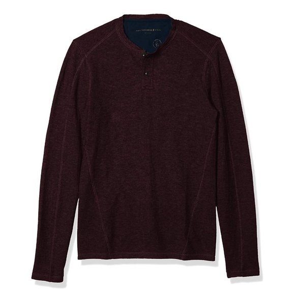 John Varvatos Wilmington LS Knit Henley Shirt Port - Picture 5 of 6